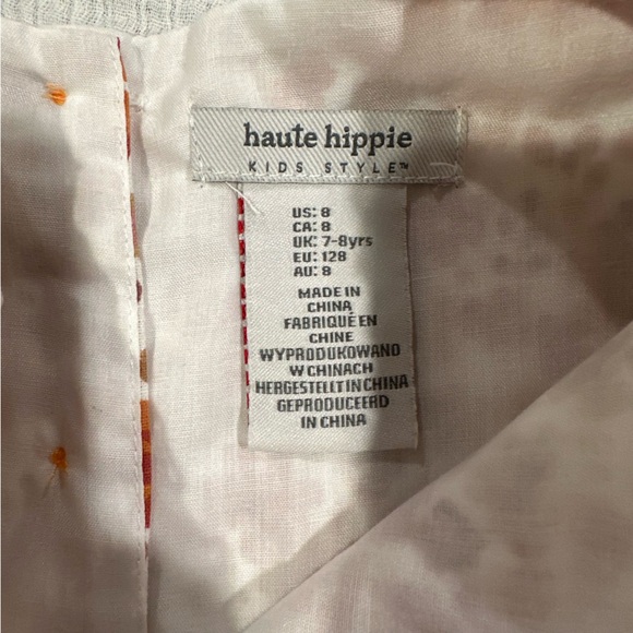 Haute Hippie Floral Crochet Girls Size 8 Dress • Orange, Red & Cream - Picture 4 of 8